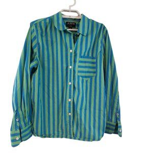 J Crew shirt womens 12 button up Classic cotton poplin in stripe